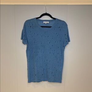 Blue Distressed Women's Top